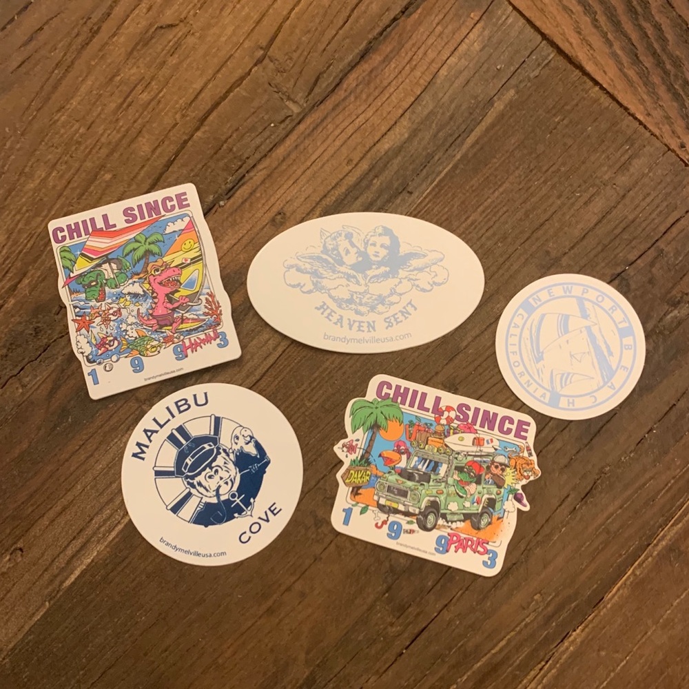 5 pack of brandy Melville stickers!